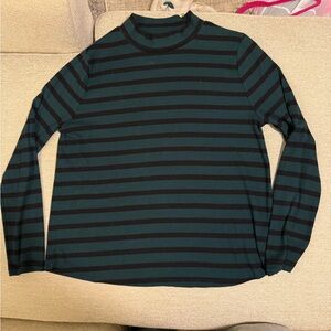 Old Navy Teal and Black Striped long sleeve shirt